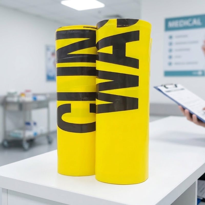 120L Yellow Clinical Waste Bags Roll, 10 Bags