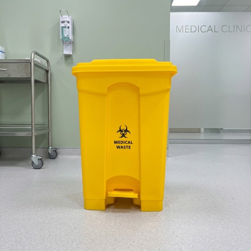 Yellow Medical & Clinical Waste Pedal Bin 45L