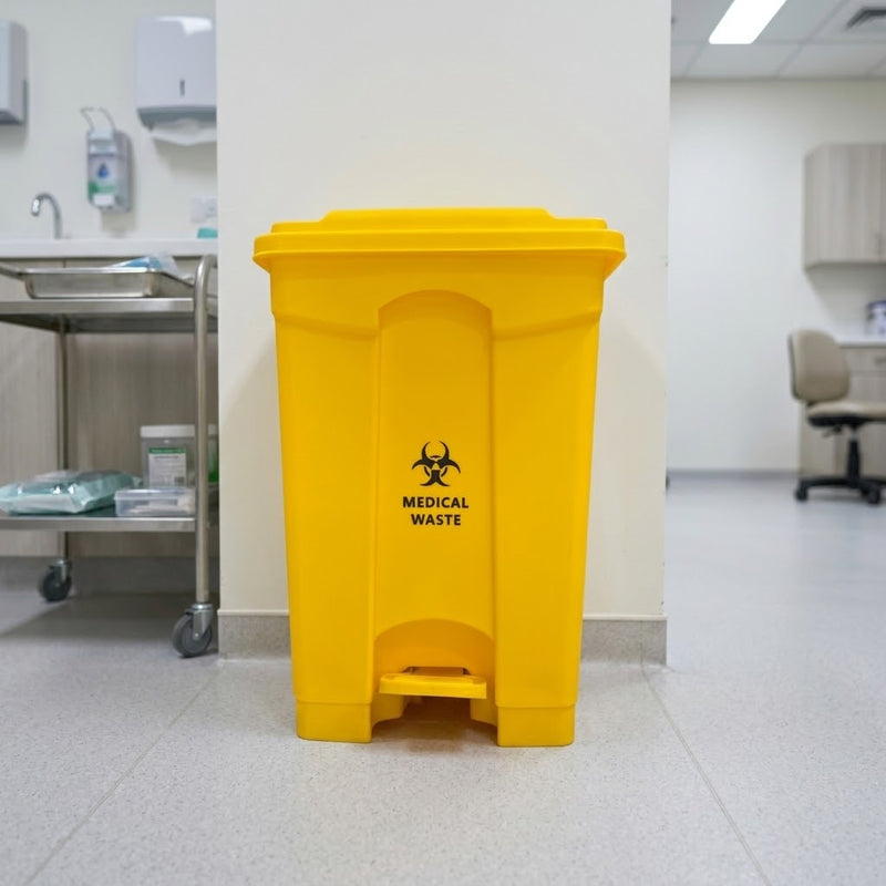 Yellow Medical & Clinical Waste Pedal Bin 45L