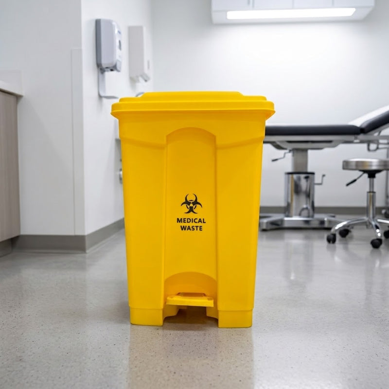 Yellow Medical & Clinical Waste Pedal Bin 45L