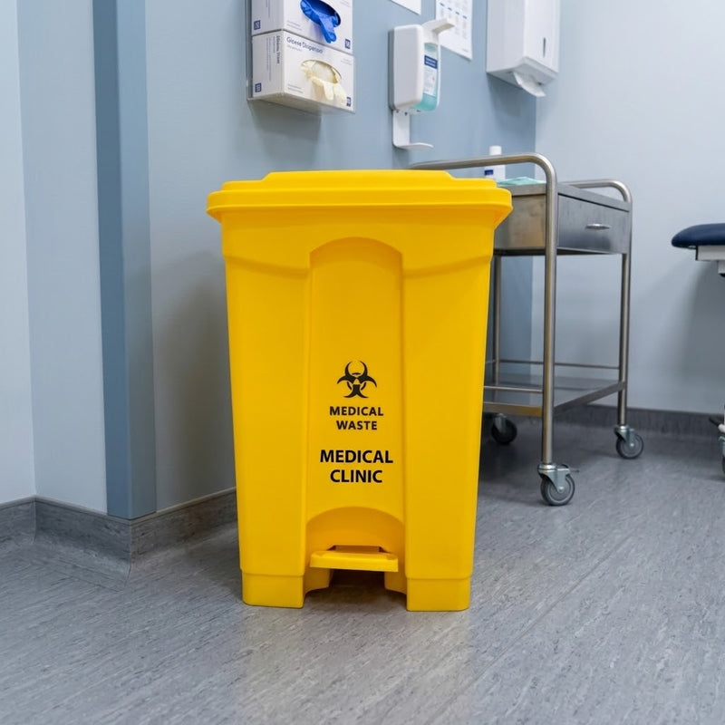 Yellow Medical & Clinical Waste Pedal Bin 45L