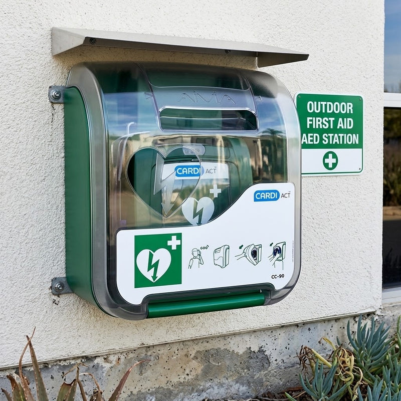 Aero Healthcare CARDIACT Alarmed Outdoor AED Cabinet | Defibrillator Storage