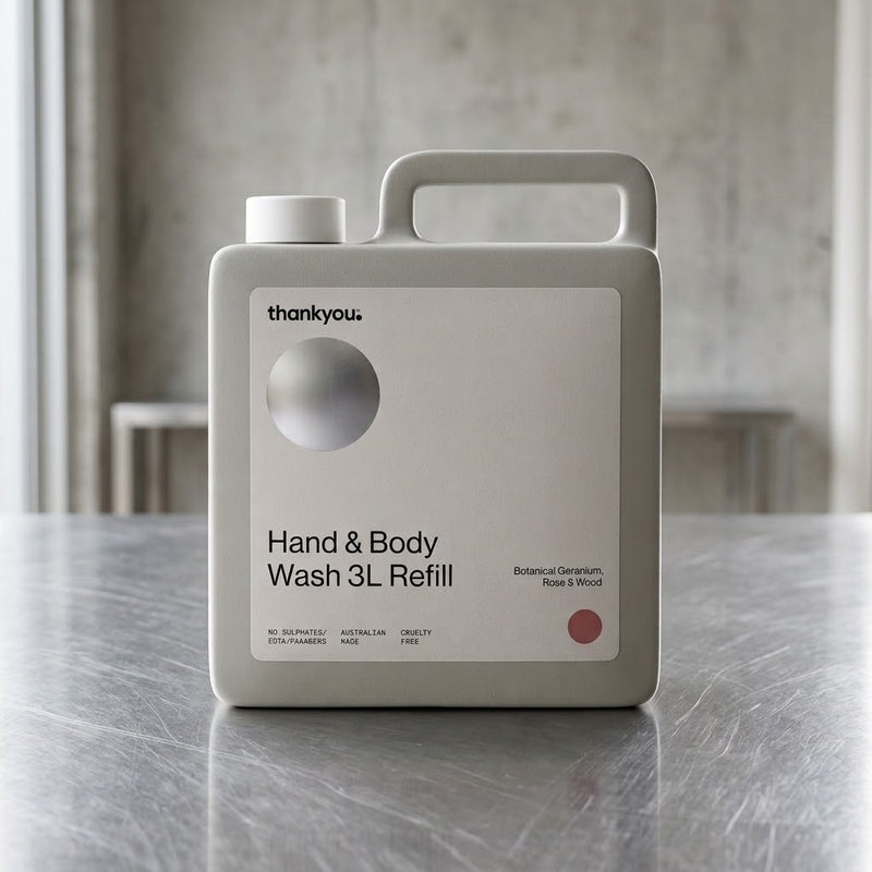 Thankyou Hand & Body Wash 3L Refill Geranium, Rose & Wood – Case of 2