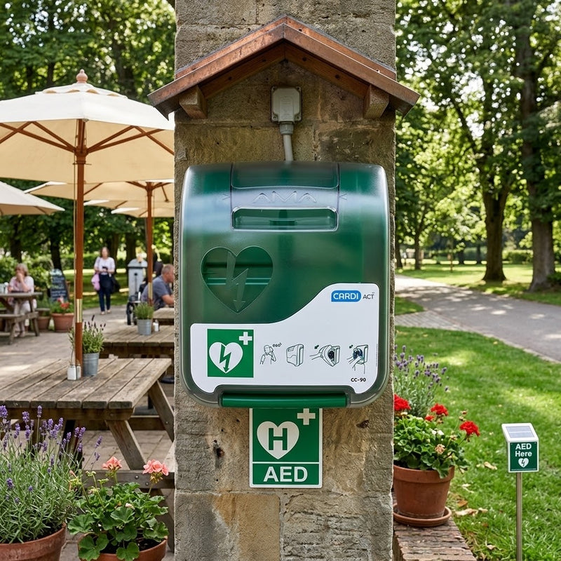Aero Healthcare CARDIACT Alarmed Outdoor AED Cabinet | Defibrillator Storage