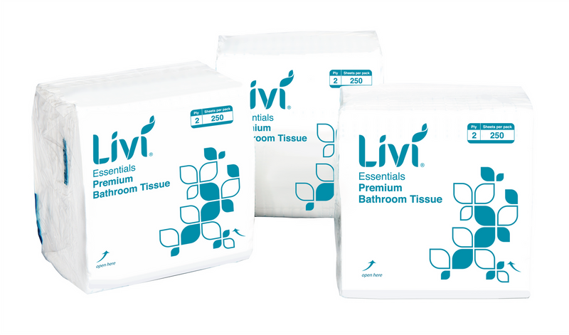 LIVI ESSENTIALS 2PLY INTERLEAVE TOILET TISSUE (CTN 36 - 250 SHEETS)