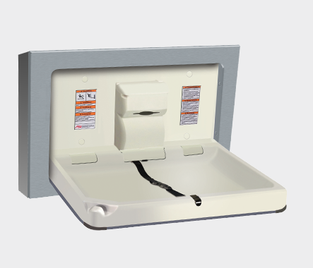 ASI JD Macdonald BABY CHANGE STATION, PARALLEL, CLAD STAINLESS STEEL – SURFACE MOUNTED