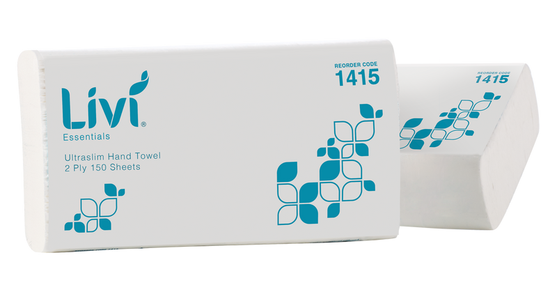 LIVI ESSENTIALS 2PLY ULTRASLIM HAND TOWEL (CTN 16)