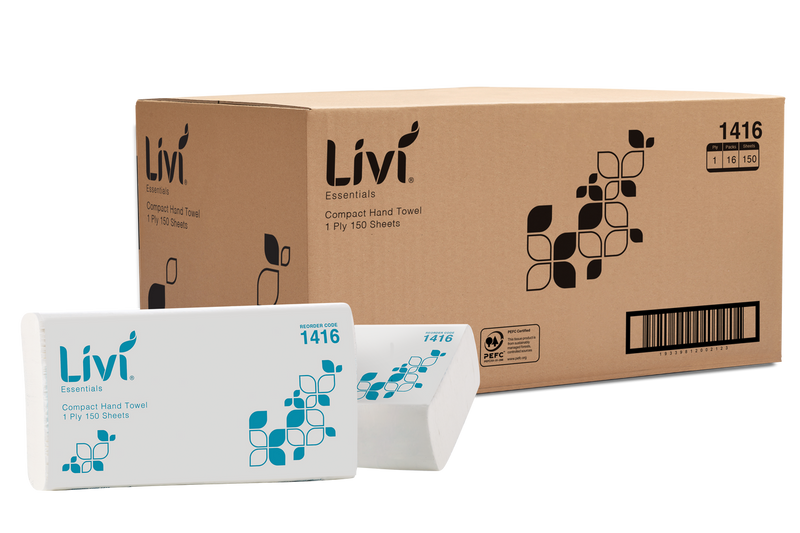 LIVI ESSENTIALS 1PLY COMPACT HAND TOWEL (1416)