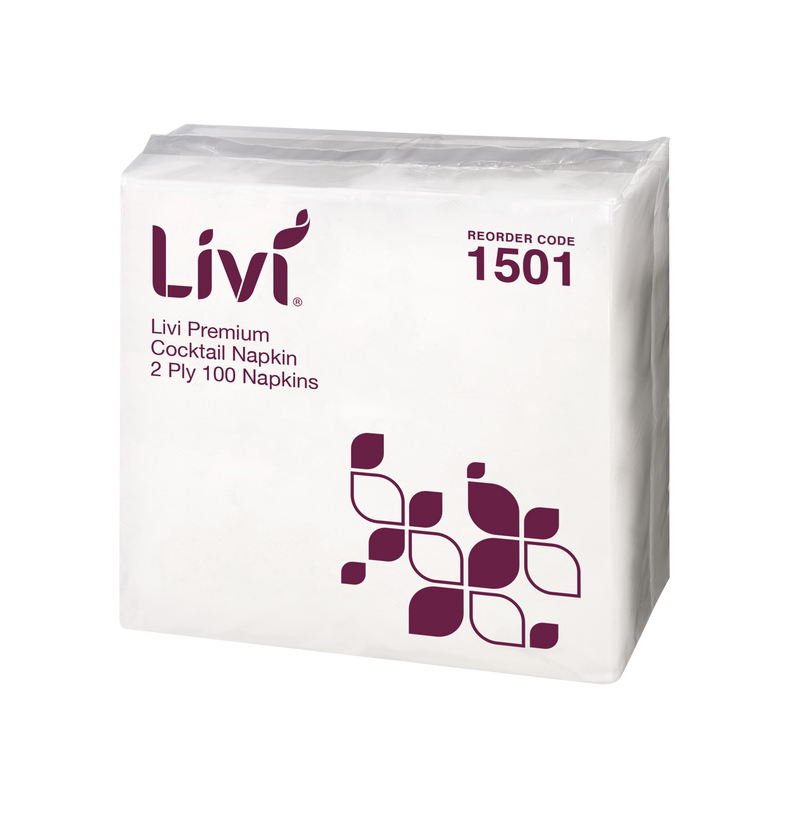 Livi Premium cocktail paper napkin 2ply 100s (1501)