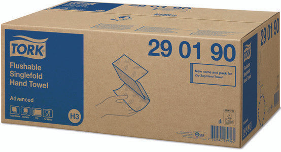 Tork Flushable Singlefold Hand Towel Advanced (290190)