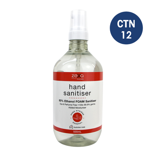 Zexa 9-730 Foam Hand Sanitiser 500ml X 12