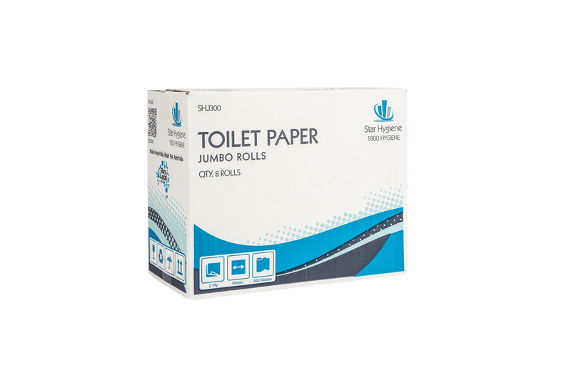 Jumbo Toilet Paper 2 Ply 300m (CTN 8) | Star Hygiene – Made in Australia