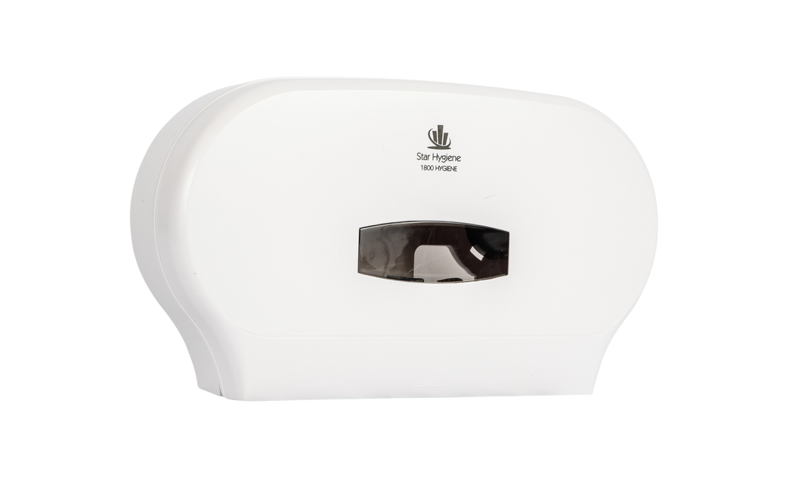 Star Hygiene Double Jumbo Toilet Roll Dispenser -White