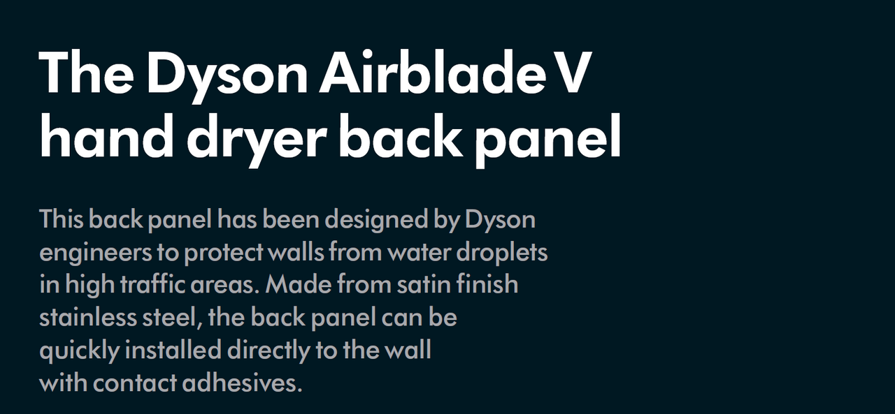Dyson Airblade V Back Panel (Stainless Steel)