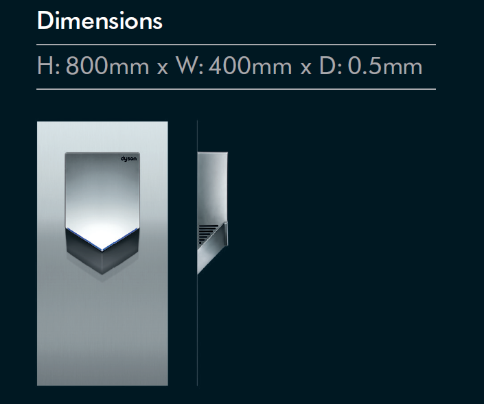 Dyson Airblade V Back Panel (Stainless Steel)