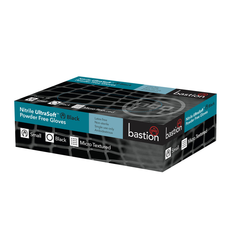 Bastion Nitrile Ultra Soft Gloves (Powder Free - Black)
