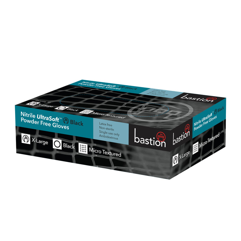 Bastion Nitrile Ultra Soft Gloves (Powder Free - Black)
