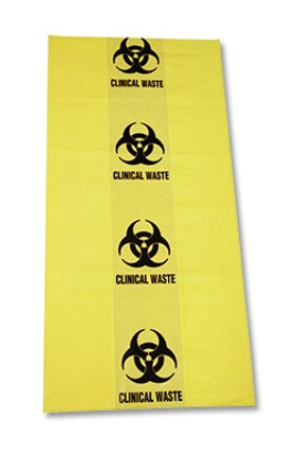 Clinical Waste Bags – 120L Yellow with Biohazard Symbol (CTN 100)