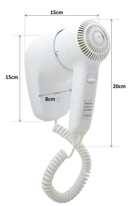Dolphy Wall Mount Hair Dryer (1200W - White)