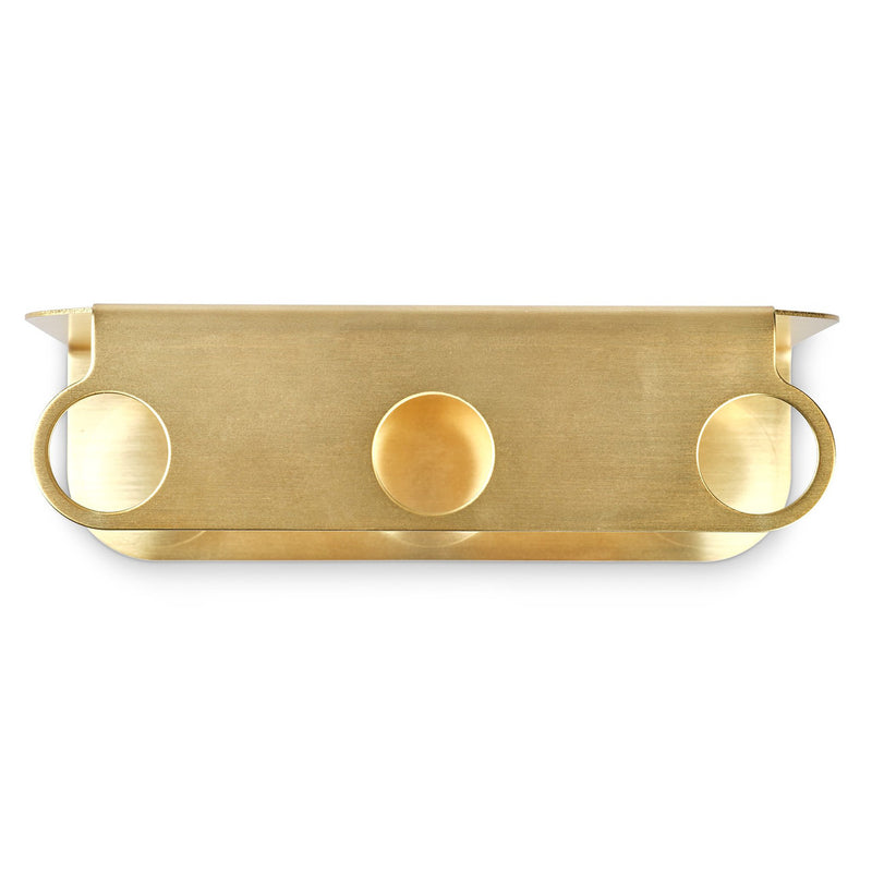 Designstuff Triple Soap Dispenser Holder, Brushed Brass