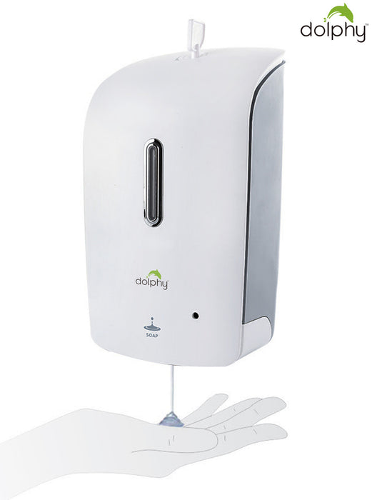 Dolphy Plaza Automatic Soap/Sanitiser Dispenser (1000mL - White) | Commercial Soap Dispenser Australia