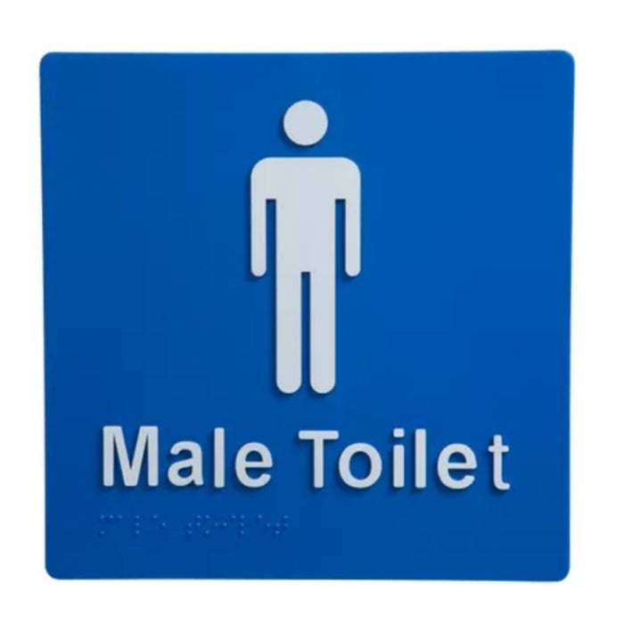 Dolphy Toilet Sign (Blue/White - Braille) | Commercial Washroom Sign Australia