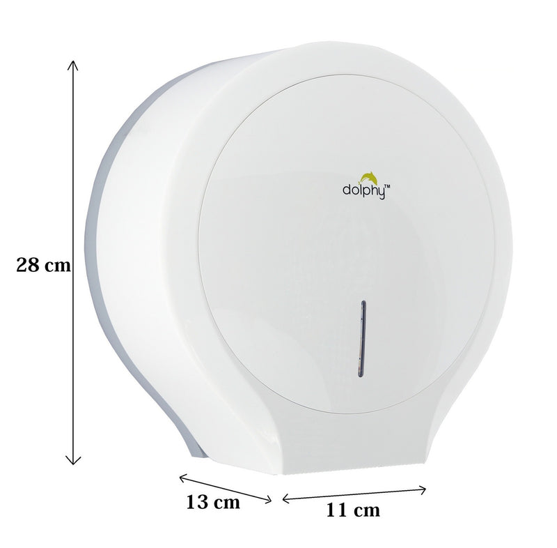 Dolphy Jumbo Toilet Roll Dispenser (Plastic - White) | Commercial Toilet Paper Dispenser Australia