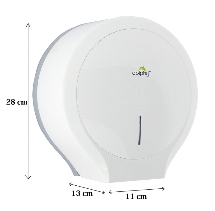 Dolphy Jumbo Toilet Roll Dispenser (Plastic - White)