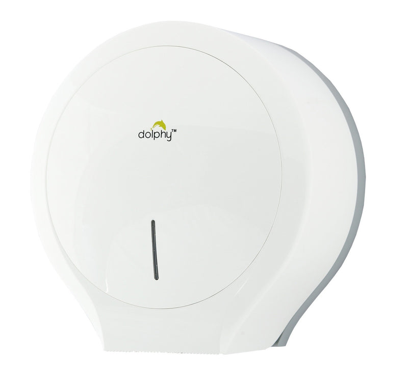 Dolphy Jumbo Toilet Roll Dispenser (Plastic - White) | Commercial Toilet Paper Dispenser Australia