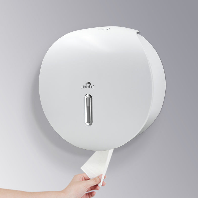 Dolphy Jumbo Toilet Roll Dispenser (Plastic - White) | Commercial Toilet Paper Dispenser Australia