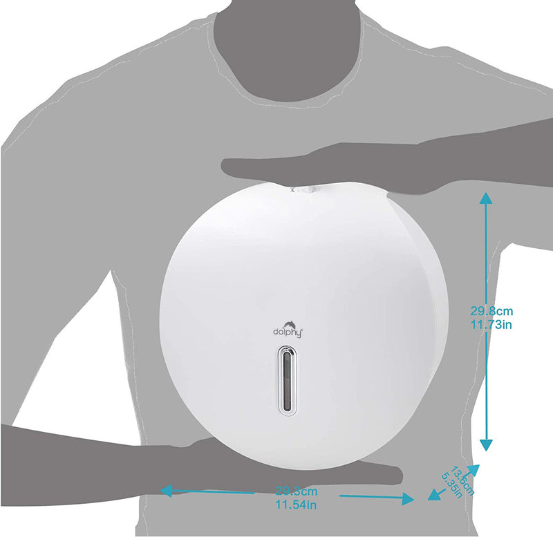 Dolphy Jumbo Toilet Roll Dispenser (Plastic - White) | Commercial Toilet Paper Dispenser Australia