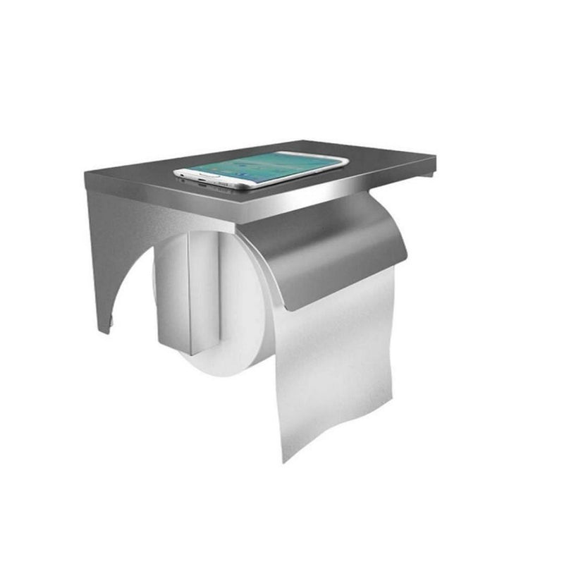 Dolphy Toilet Roll Holder with Shelf (Stainless Steel) | Commercial Toilet Paper Dispenser Australia