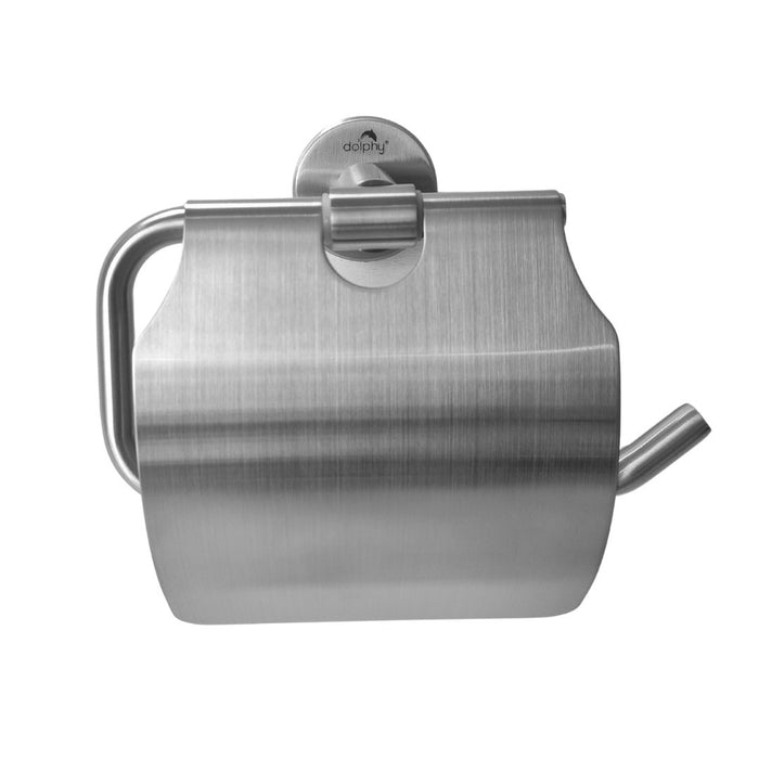 Dolphy Toilet Roll Holder with Cover (Stainless Steel)