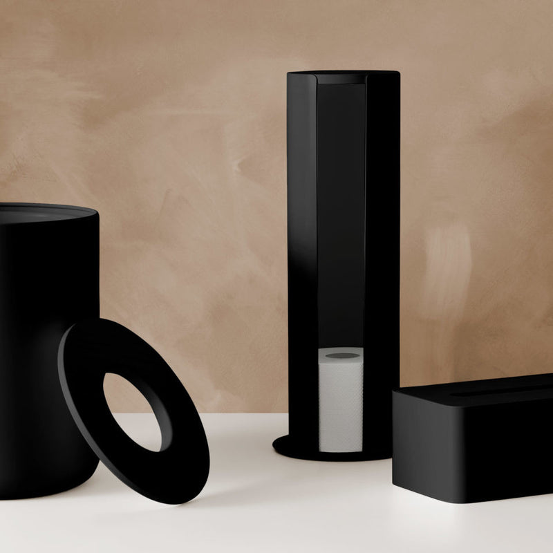 Designstuff Toilet Roll Storage Holder – Matte Black