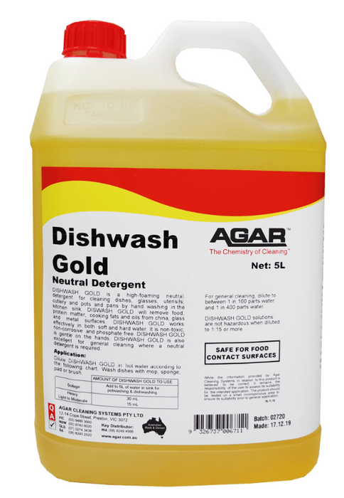 AGAR Dishwash Gold Detergent (5L)