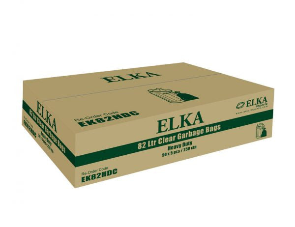 ELKA 82L CLEAR HEAVY DUTY GARBAGE BAGS (CTN 250)