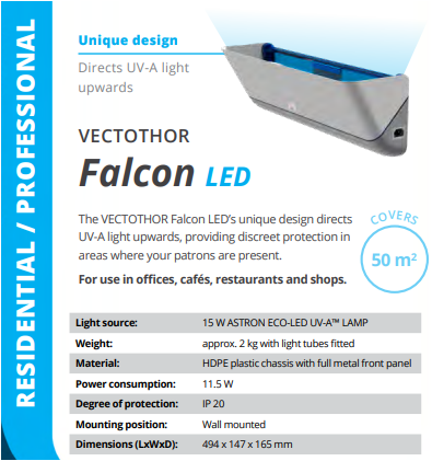 Vectothor Falcon LED Flying Insect Killer Light Trap