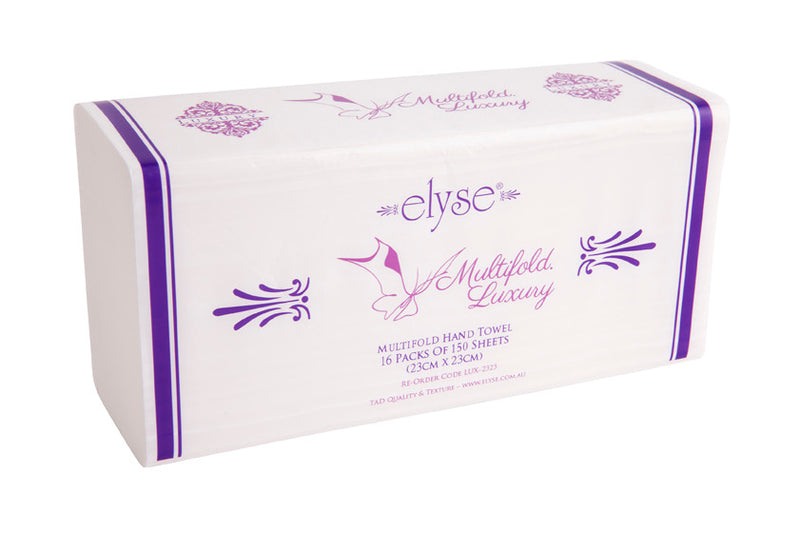 Elyse Tad Multifold Hand Towel – 150 Sheets x 16 Packs (Lux-2323)