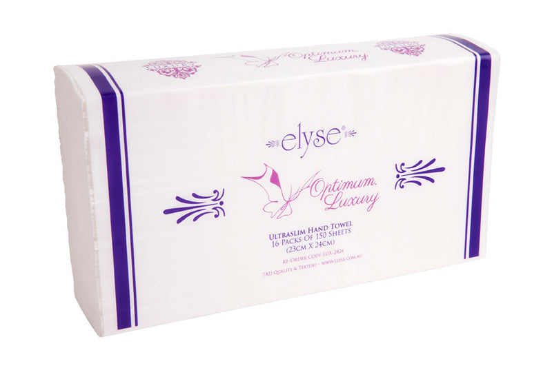 Elyse Tad Ultraslim Hand Towel – 150 Sheets x 16 Packs (Lux-2424)