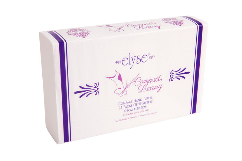 Elyse Tad Compact Hand Towel – 90 Sheets x 24 Packs (Lux-4440)