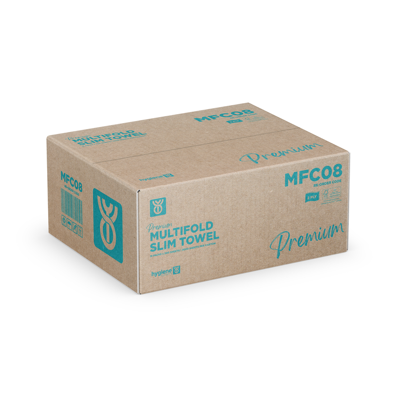 Premium Multifold Slim Hand Towel 2 Ply (3,000 Sheets)