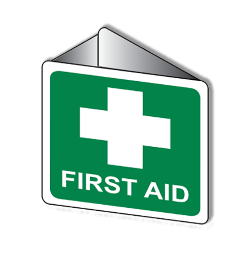 Aero Healthcare Off-Wall First Aid Sign (22.5cm x 22.5cm)