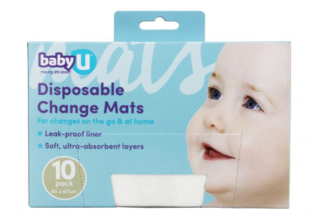 Baby U Disposable Change Mats 10pk