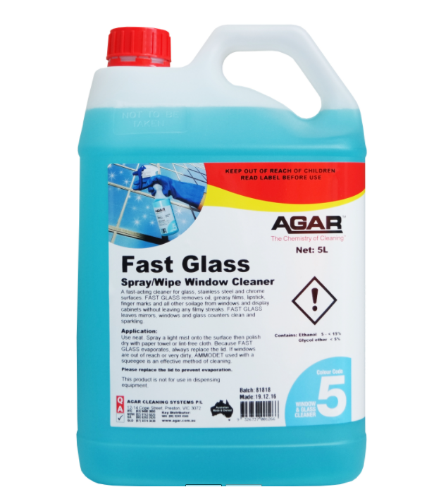 AGAR Fast Glass Spray & Wipe Window Cleaner (5L)