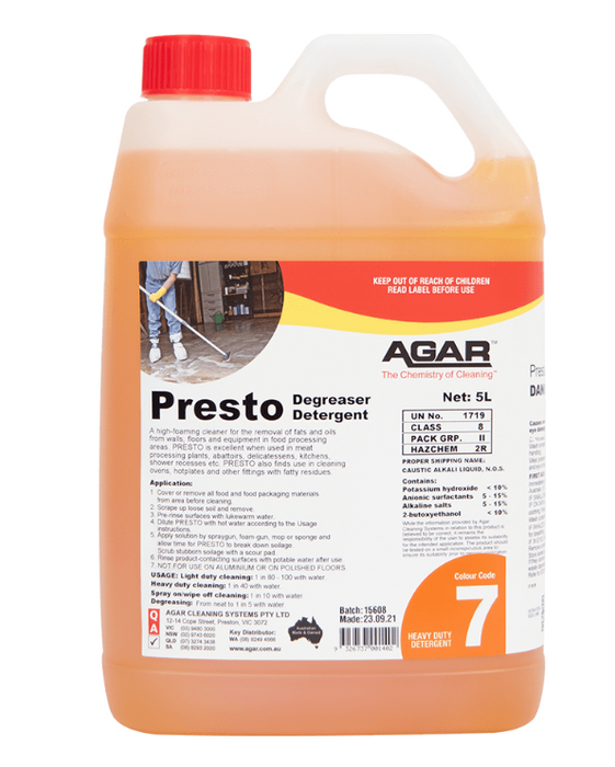 AGAR Presto Degreaser (5L)