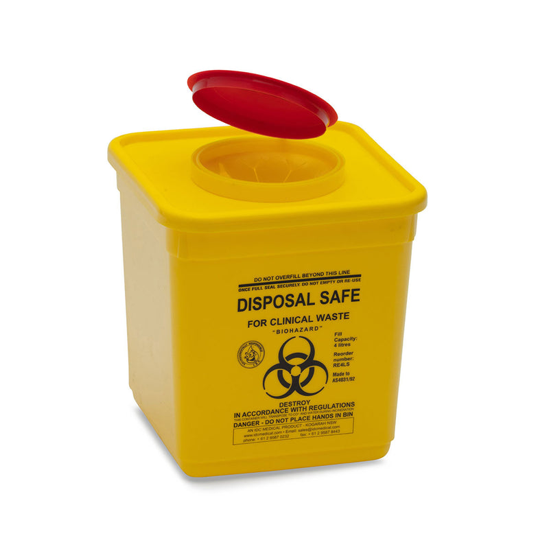 Yellow Sharps Safe – 4.75L Square 90mm