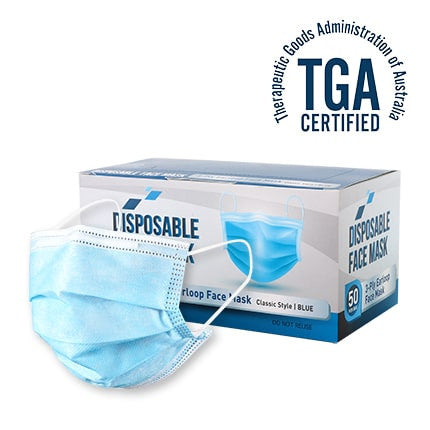 TGA Level 2, 3-Layer Disposable Mask (PK50)