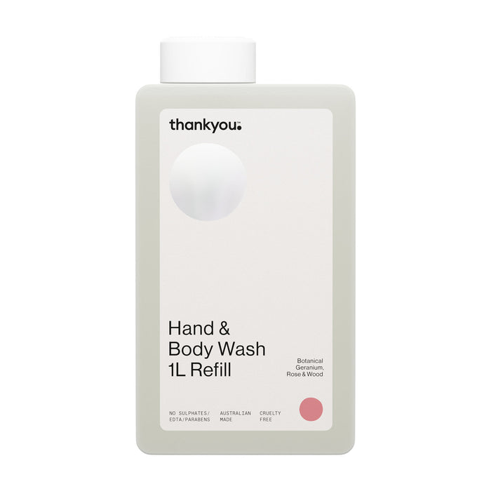 Thankyou™ Hand & Body Wash Botanical Geranium, Rose & Wood Refill 1L