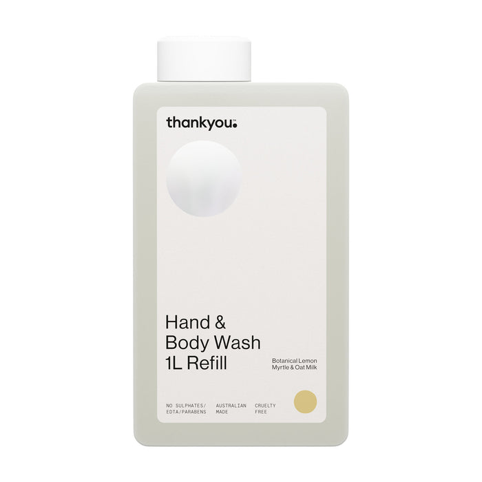 Thankyou™ Hand & Body Wash Botanical Lemon Myrtle & Oat Milk Refill 1L