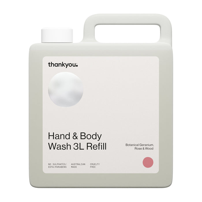 Thankyou™ Hand & Body Wash Botanical Geranium, Rose & Wood Refill 3L